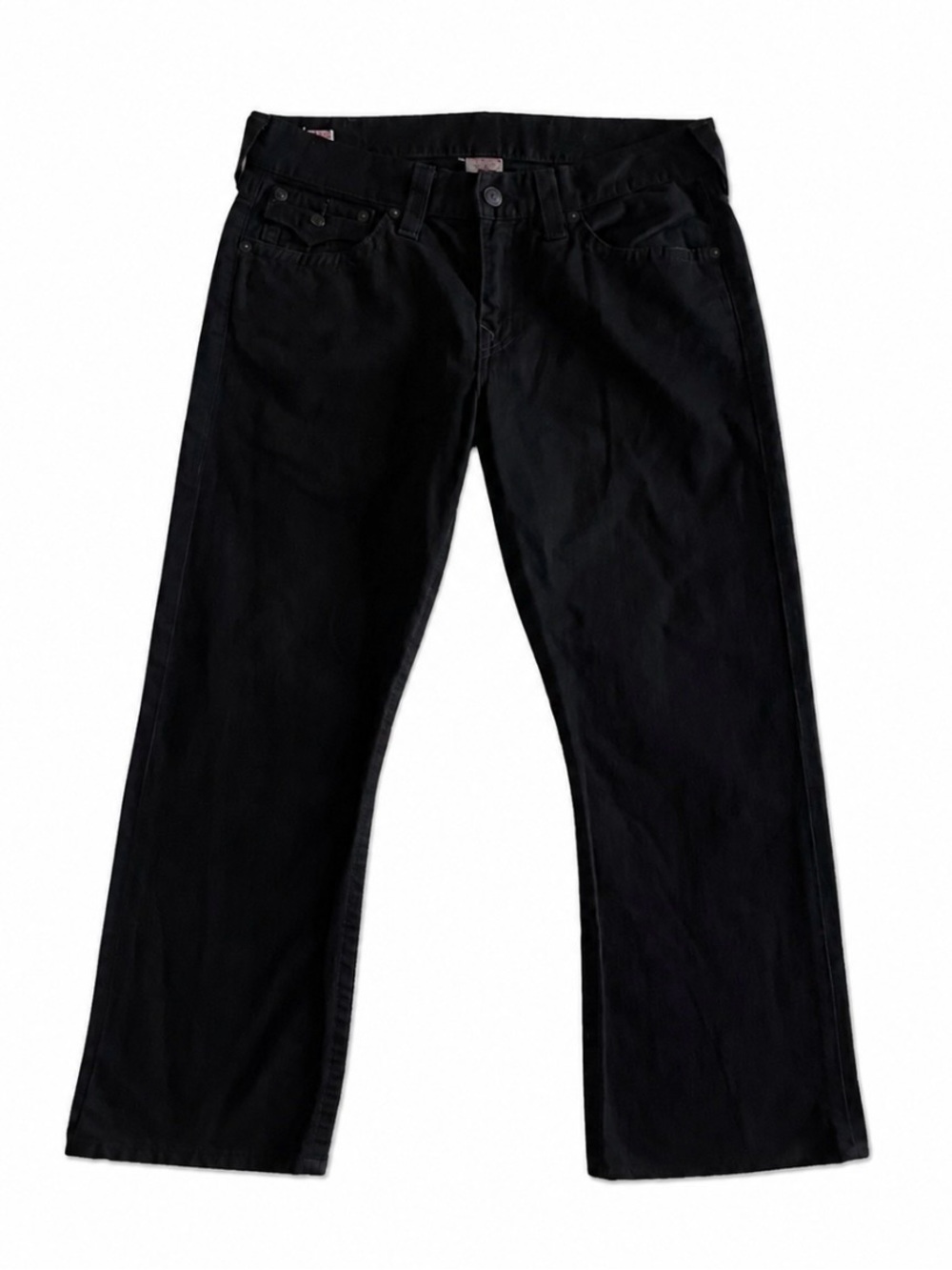 Vintage True Religion Ricky Straight Leg Black Jeans Made in USA Size 34 Y2K